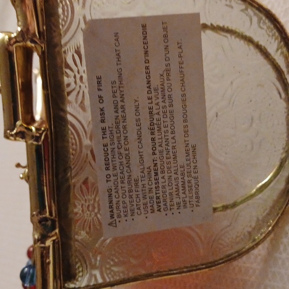 4/$40 Stained Glass Santa Tea Light Holder (in Box) - Picture 4 of 6